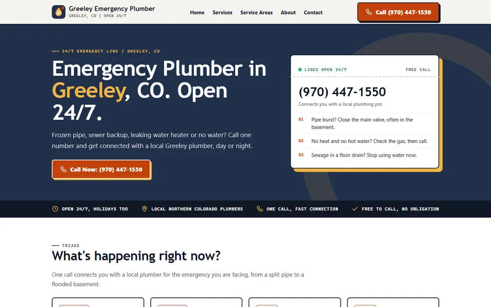 Homepage of greeleyemergencyplumber.com