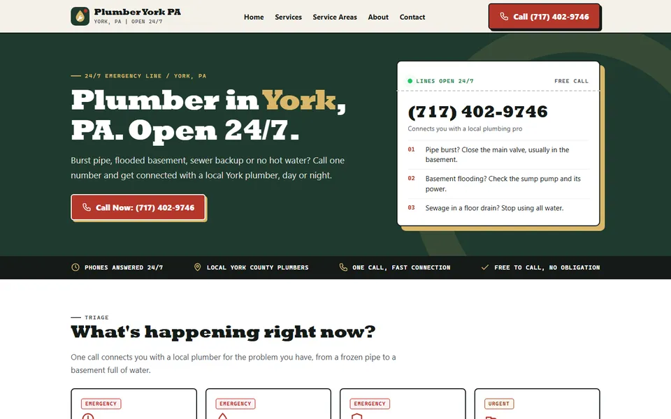Homepage of plumberyorkpa.com